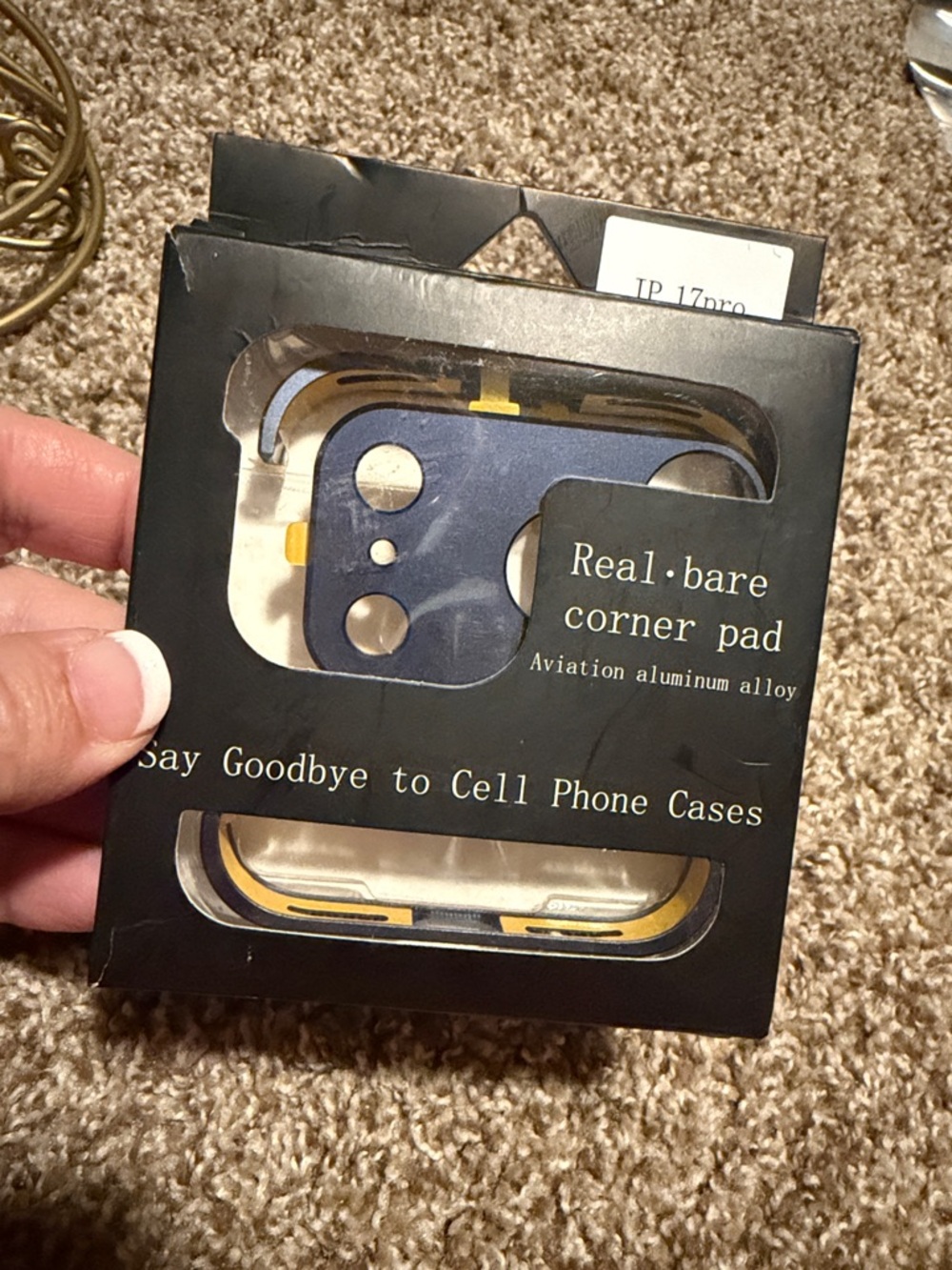 Frameless minimalist protection for iPhone 17 Pro - NWOT (blue)